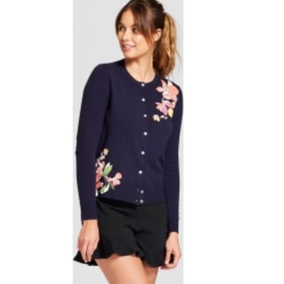 A New Day Navy Floral Print Cardigan 